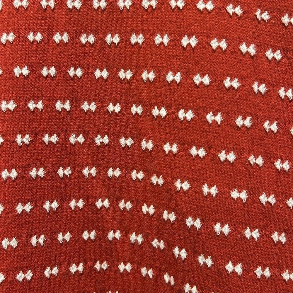 Madewell Puff-Sleeve Mockneck Top in Bow-Tie Jacquard Color Etruscan Clay Size S - Picture 7 of 9